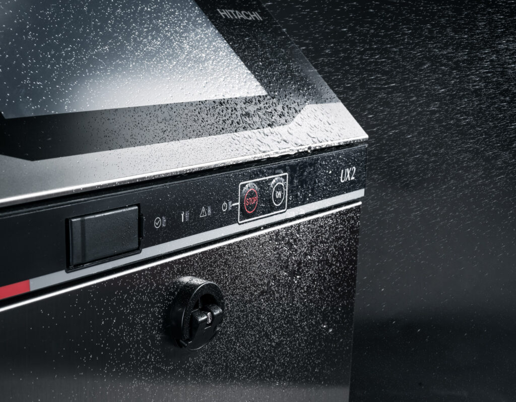 codificadora inkjet industrial Hitachi UX2-D150WE alta velocidad impresión 4 líneas