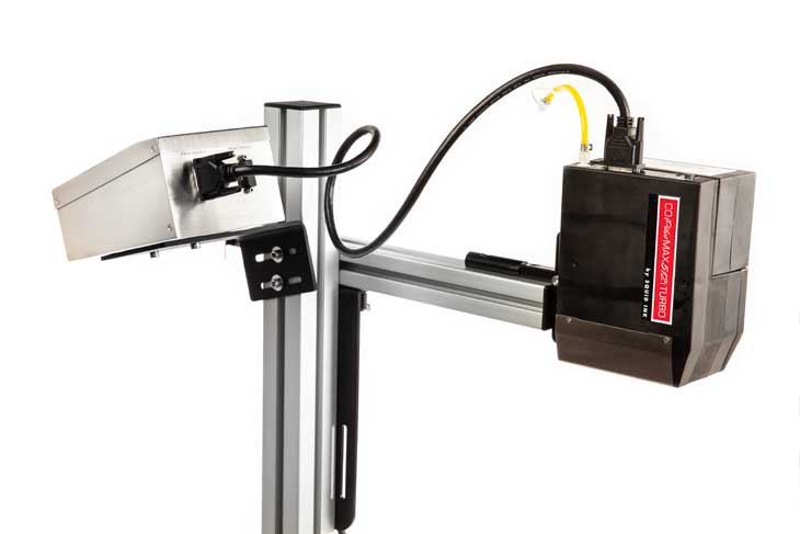 codificación industrial alta resolución Codificador inkjet UV CoPilot Max 512i Turbo imprimiendo en línea de producción industrial